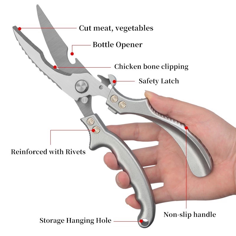Kéo Cắt Gà Chuyên Dụng - Kéo Cắt Đồ Ăn Đa Năng Nhập Khẩu Cao Cấp Đức - Phiên bản mới nhất