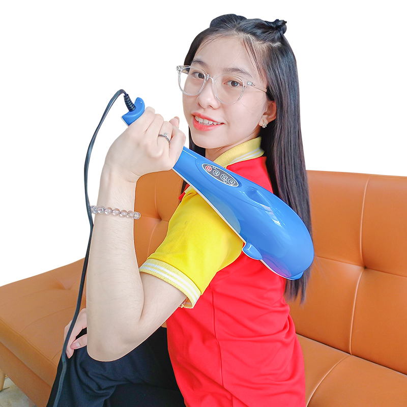 Máy mát xa cầm tay cá heo Nikio PL-608B - Điện tử, 6 đầu massage