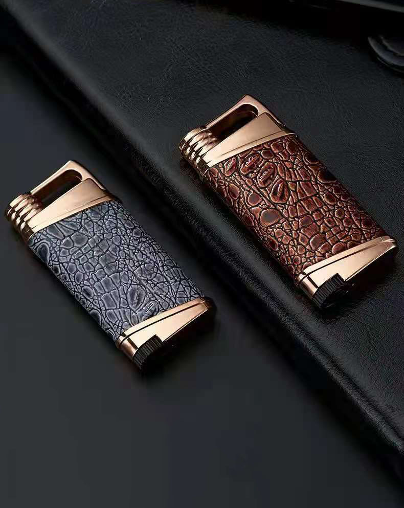 Hột quẹt bật lửa khè HONEST 615 bọc da cá sấu - xài gas