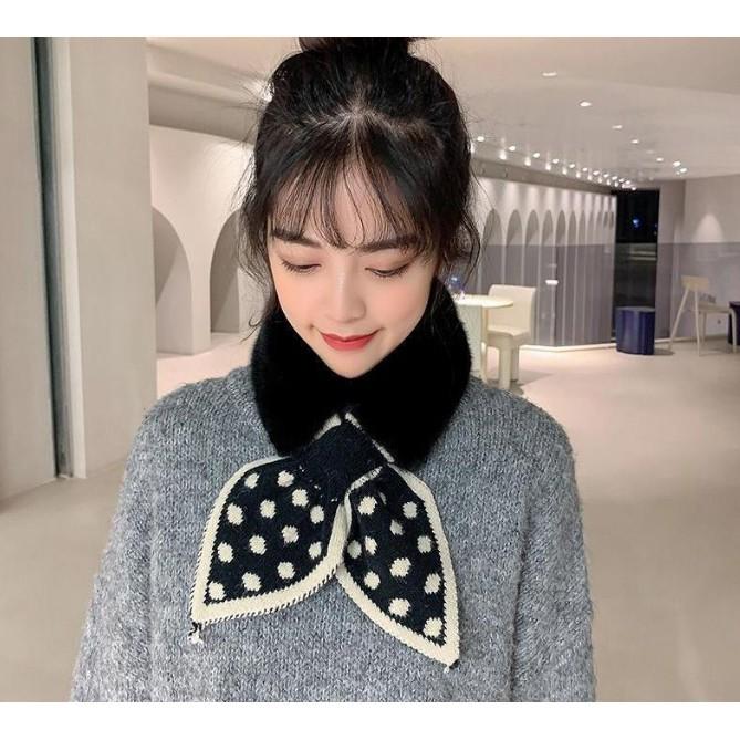 Khăn Quàng Cổ Lông Thỏ Buộc Nơ siêu xinh