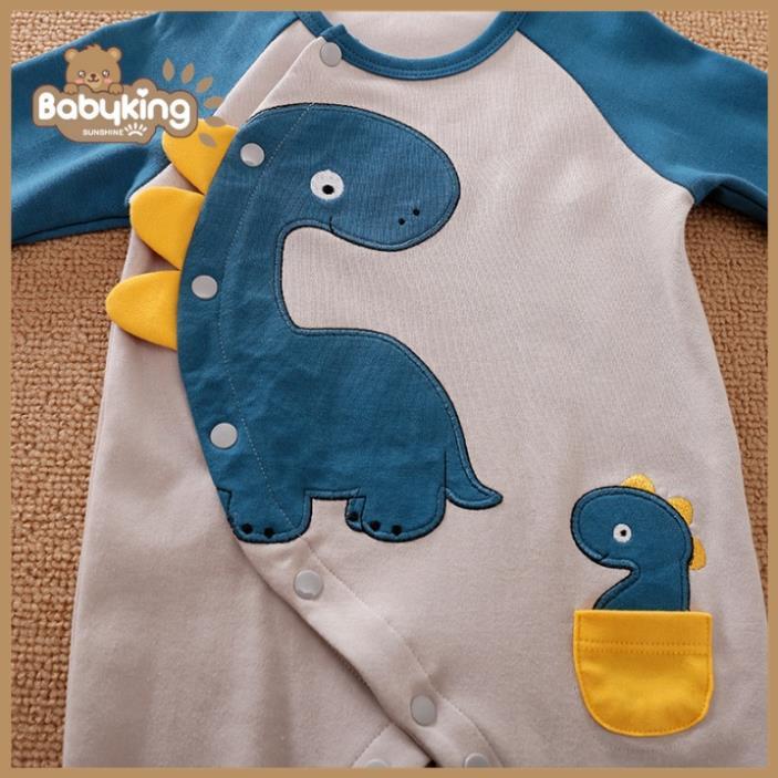 BodySuit giáng sinh noel cho bé,áo liền quần kiểu khủng long tay áo xanh dương nhạt đáng yêu,ngộ nghĩnh,Aiueo Nhật