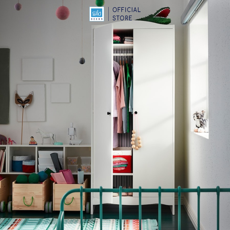 Tủ Quần Áo Cho Bé Với Thiết Kế 2 Cánh Hiện Đại Màu Trắng Thương Hiệu SIB Decor TA21