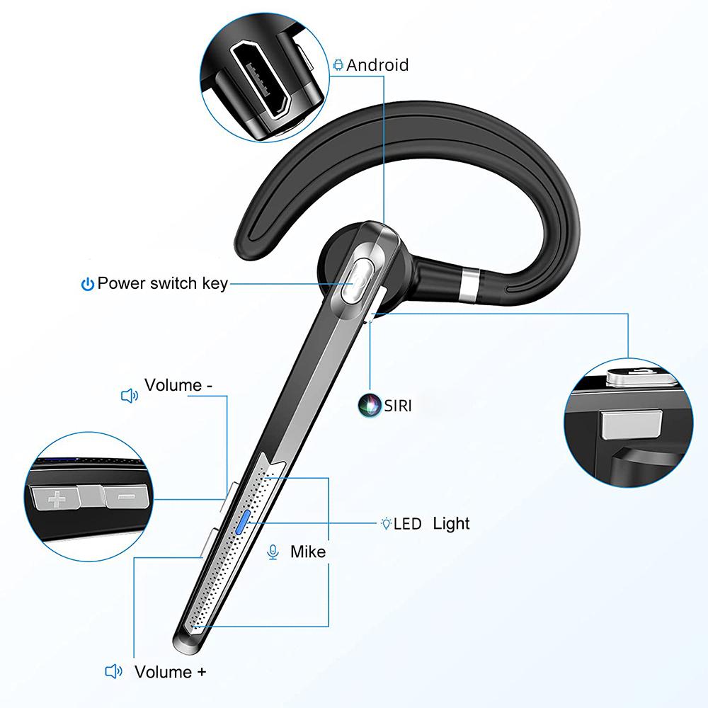 Mới Nhất Tai Nghe Bluetooth 5.0 Không Dây Tai Nghe Tai Nghe Tai Nghe Chụp Tai Giảm Tiếng Ồn Với HD Dual Mic Dành Cho Điện Thoại Thông Minh