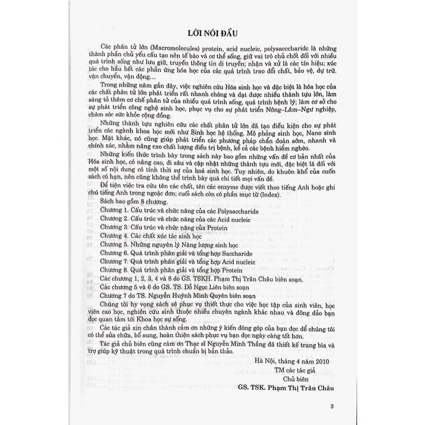 Hóa Sinh Học Các Chất Phân Tử Lớn Trong Hệ Thống Sống.
