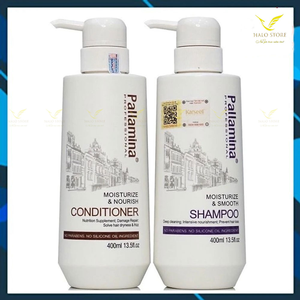 Combo gội Kem ủ Collagen Keratin Pallamina siêu mượt cho tóc khô hư tổn 400ml