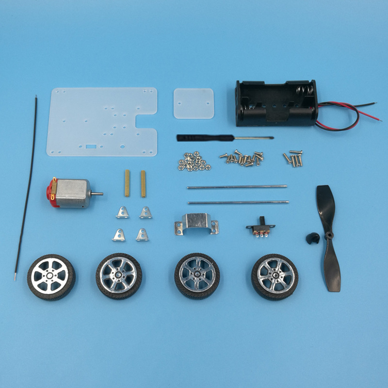 Đồ chơi trẻ em S36 thông minh sáng tạo STEM mô hình lắp ráp xe bốn bánh phản lực