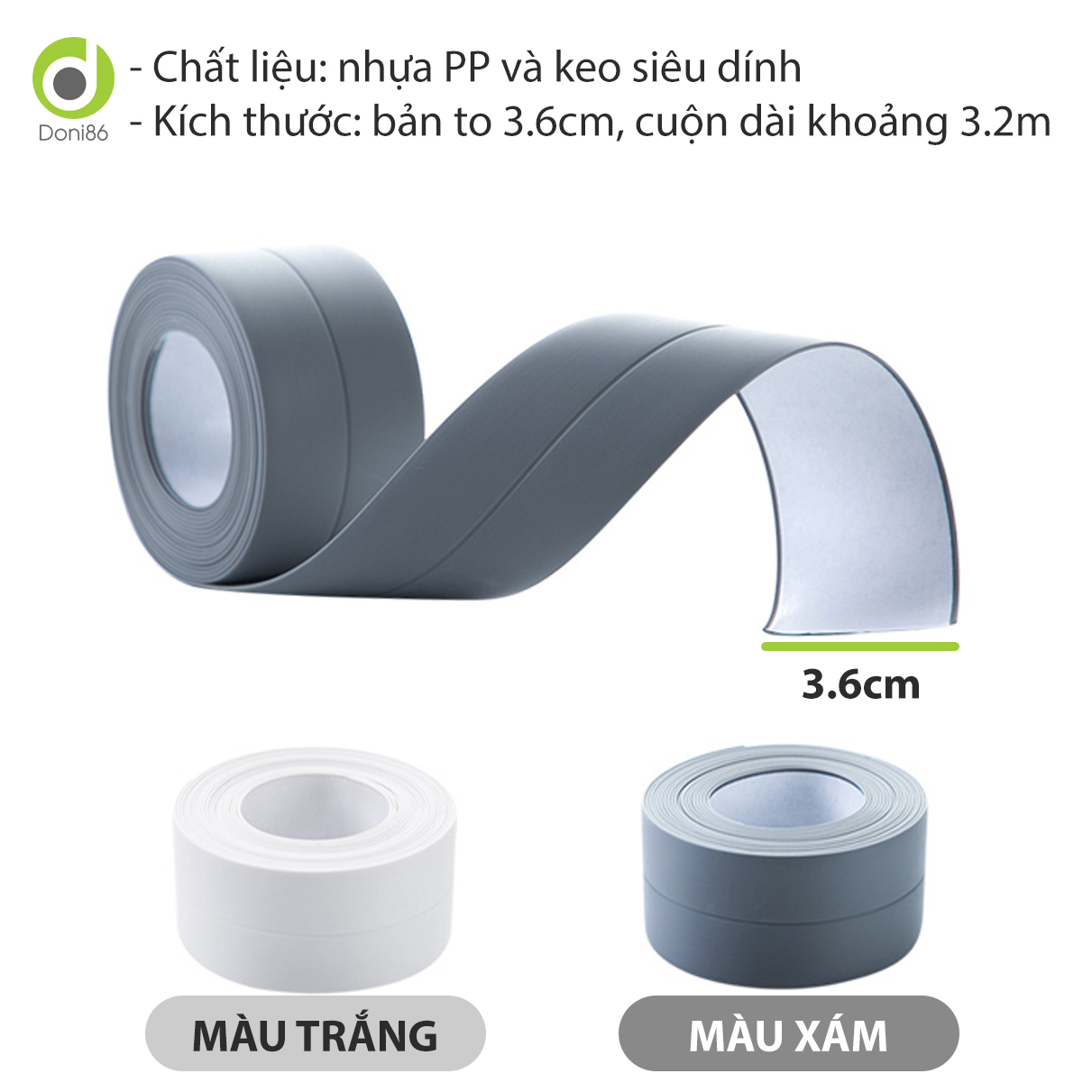 Băng keo chống thấm nước, nấm mốc bám vào dùng dán kẽ hở bếp, chậu rửa chén, nhà vệ sinh - DOPK152