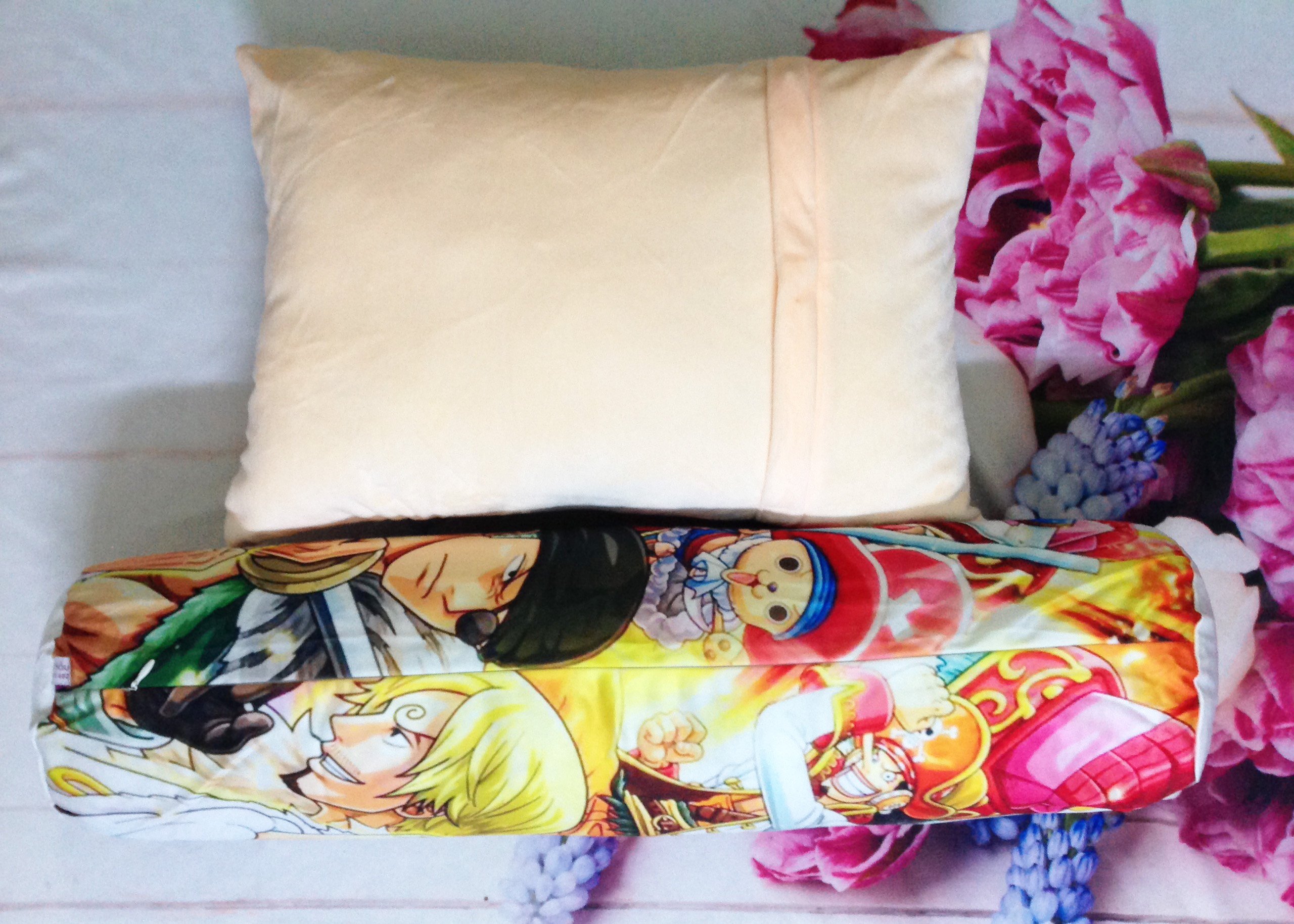 Set vỏ gối nằm và vỏ gối ôm mẫu Luffy