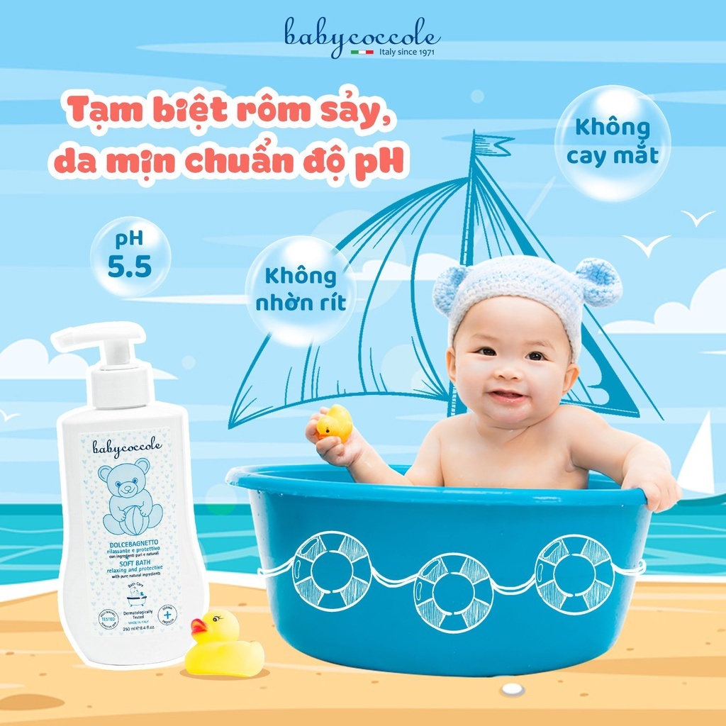 Sữa tắm giữ ẩm cho bé Babycoccole 0M+ chiết xuất hoa sen 250ml-400ml