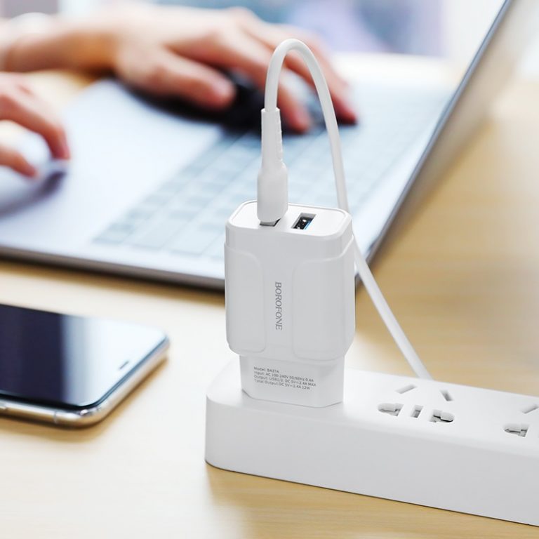 Bộ Cóc Cáp Sạc BA37A Borofone - 2 Cổng USB - Cổng Lightning - chuẩn EU - Hàng Chính Hãng