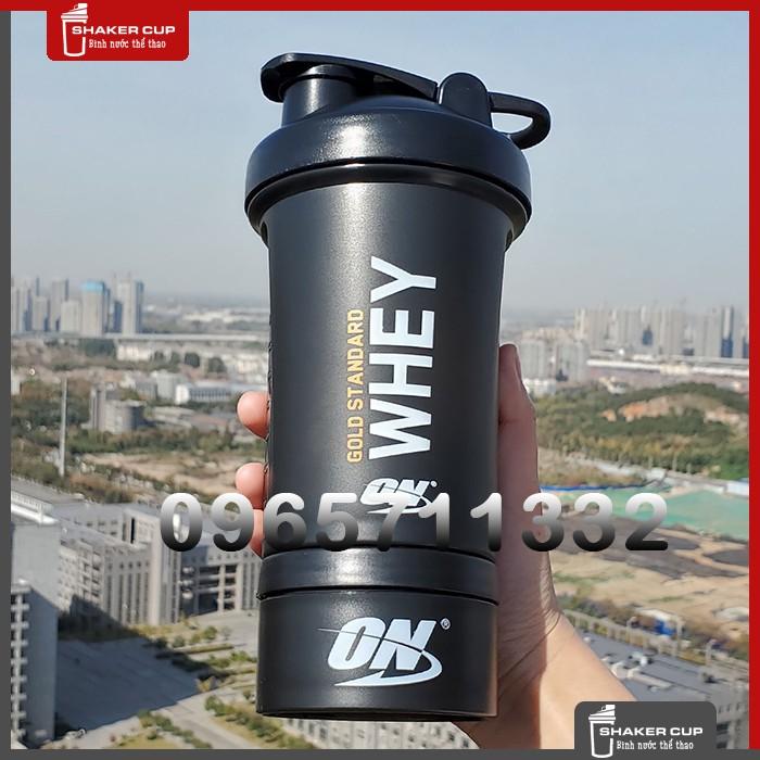Bình lắc bình nước thể thao Shake bottle ON Gold Standard chính hãng 2 ngăn