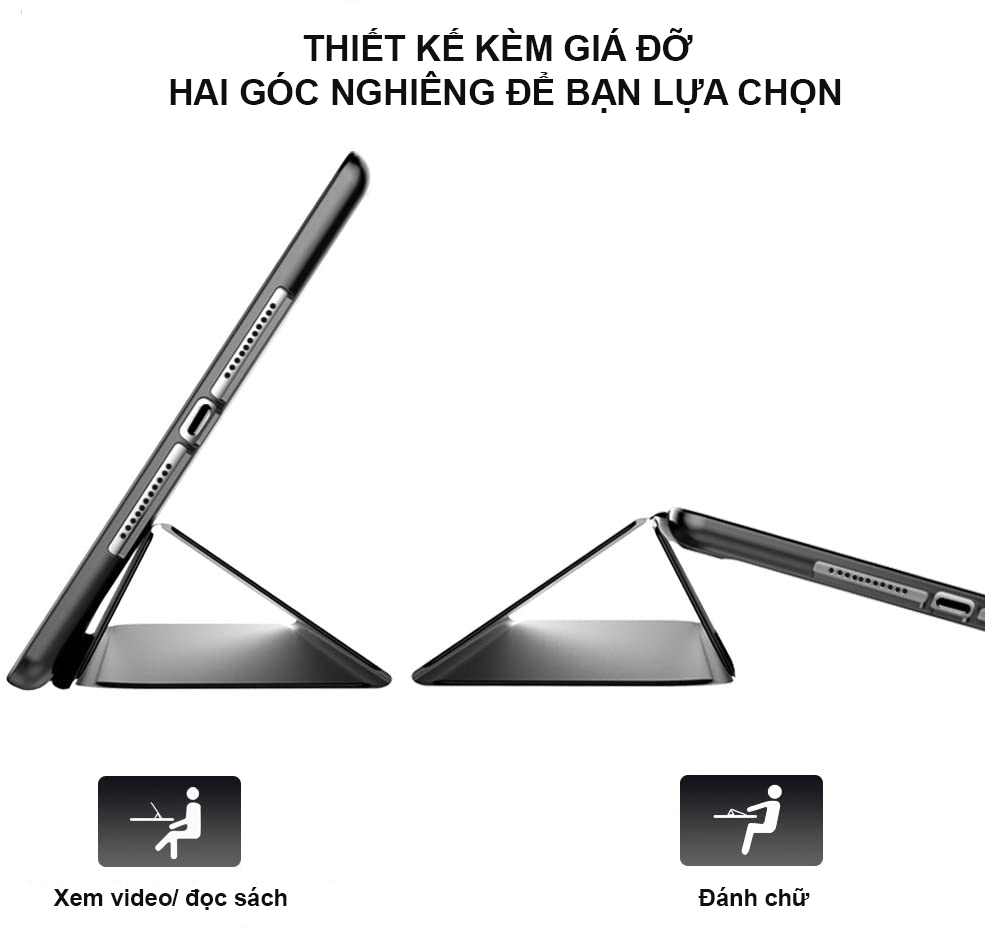Smart Cover Silicon bảo vệ iPad có khe cắm Pen đủ size- Hàng nhập khẩu