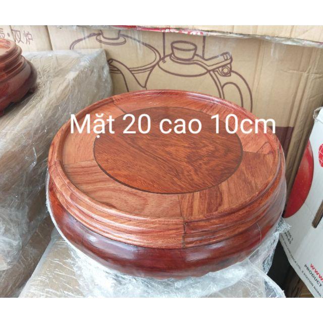 Đế bát nhang gỗ Hương mặt 20cm