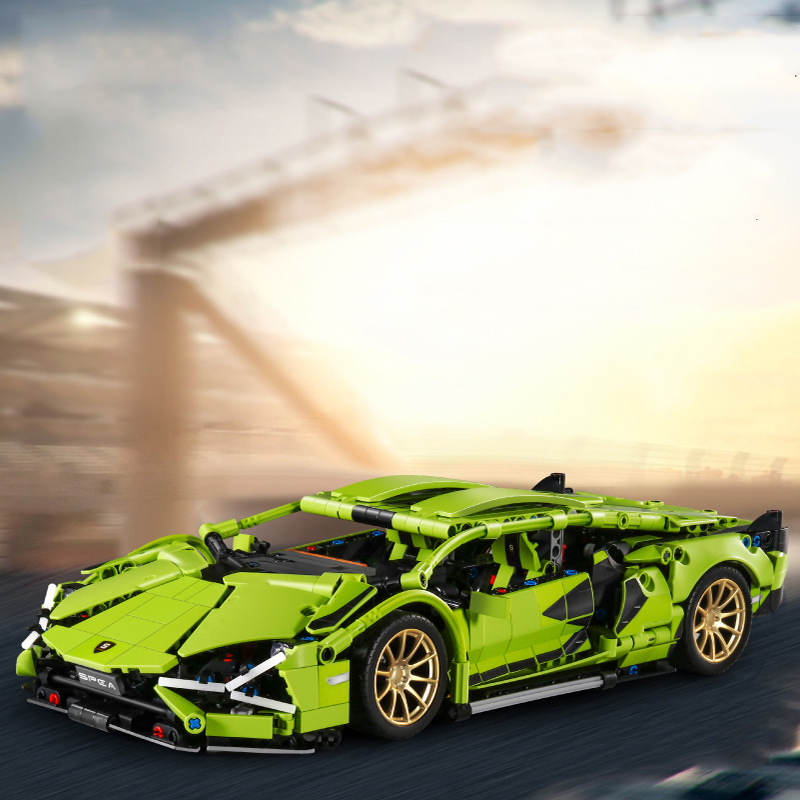 Đồ Chơi Lắp Ráp Kiểu LEGO Trí Tuệ Mô Hình Siêu Xe Lamborghini Aventador Sian Điều Khiển Từ Xa RC SY8600 Với 1254 Mảnh Ghép