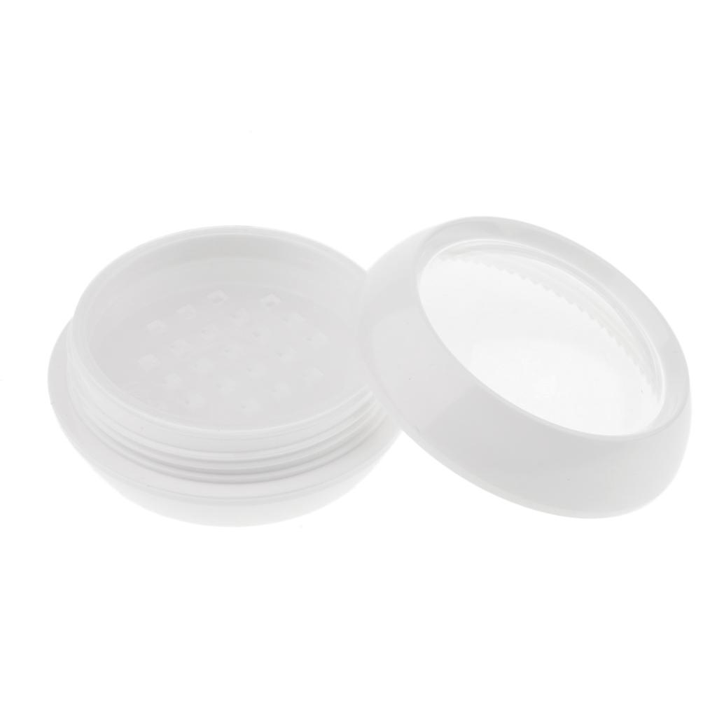 Empty Loose Powder Case with Sifter Lids Refillable Cosmetic Jars Travel 50g
