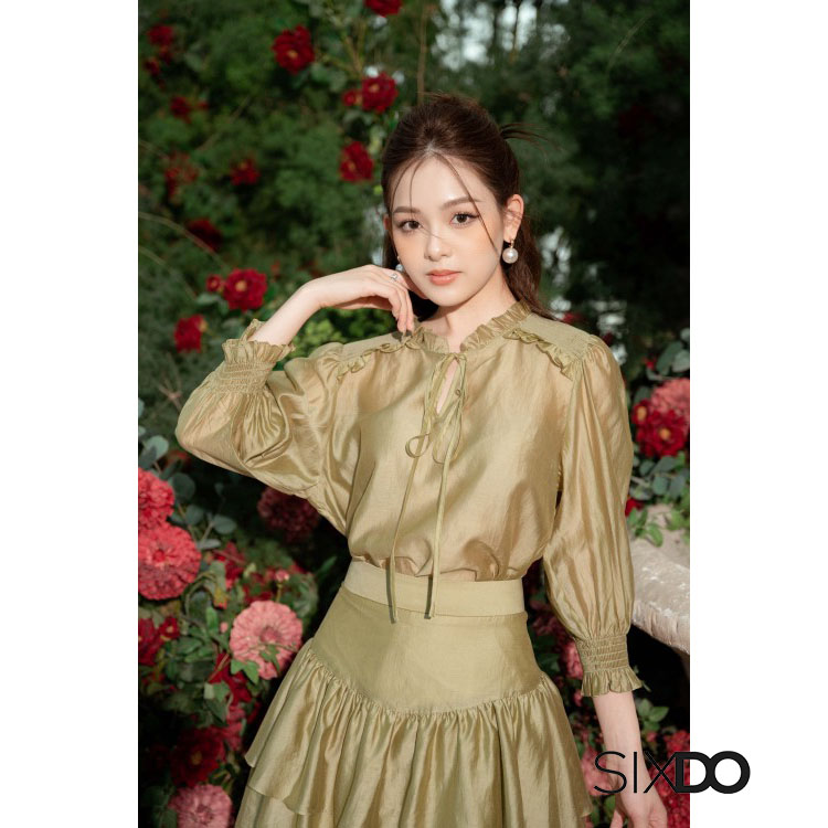 Chân váy tơ mini 2 tầng thời trang SIXDO