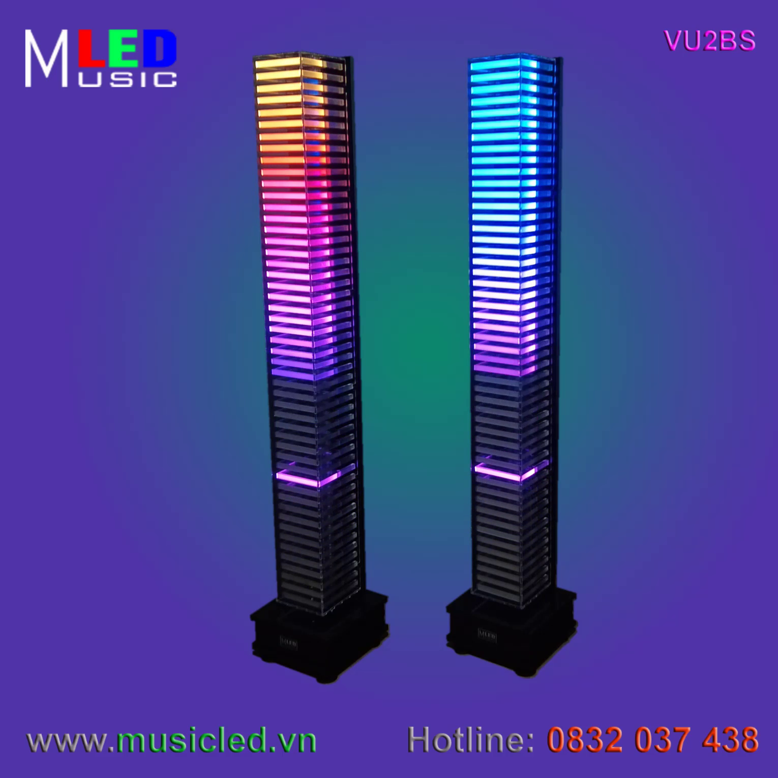 Đôi đèn Music LED nháy theo âm lượng nhạc cỡ lớn (VU2BS)