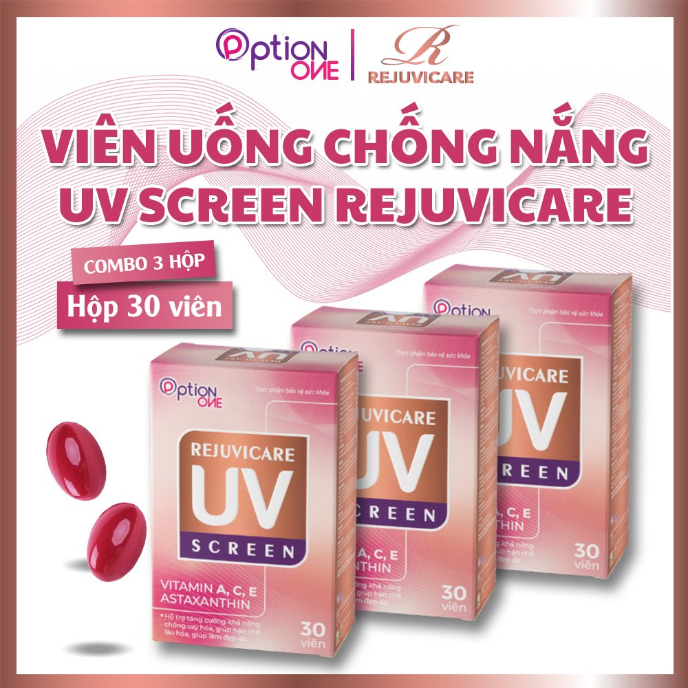 [COMBO 3 HỘP] Viên uống chống nắng UV Screen Rejuvicare - 30 viên/ hộp 