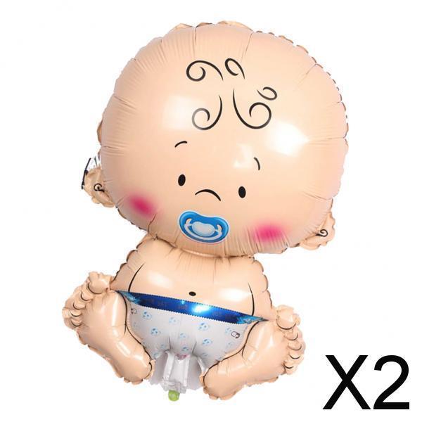 2xBaby Pacifier Doll Foil Balloon Baby Shower Christening Party Decor Blue