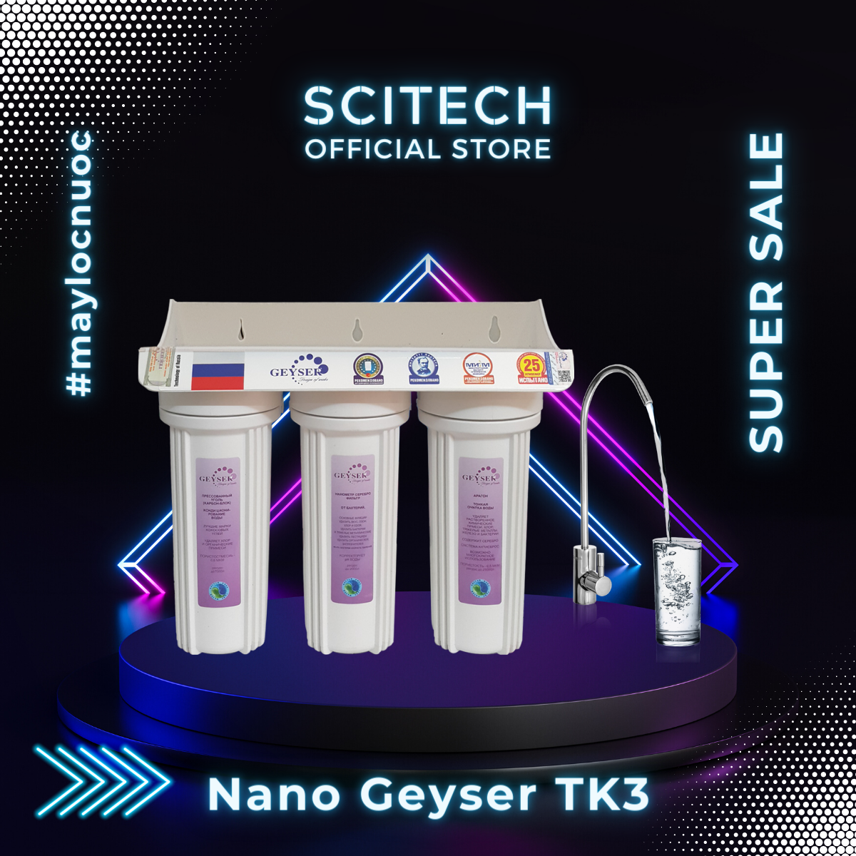 Máy lọc nước Nano Geyser TK by Scitech - Hàng chính hãng