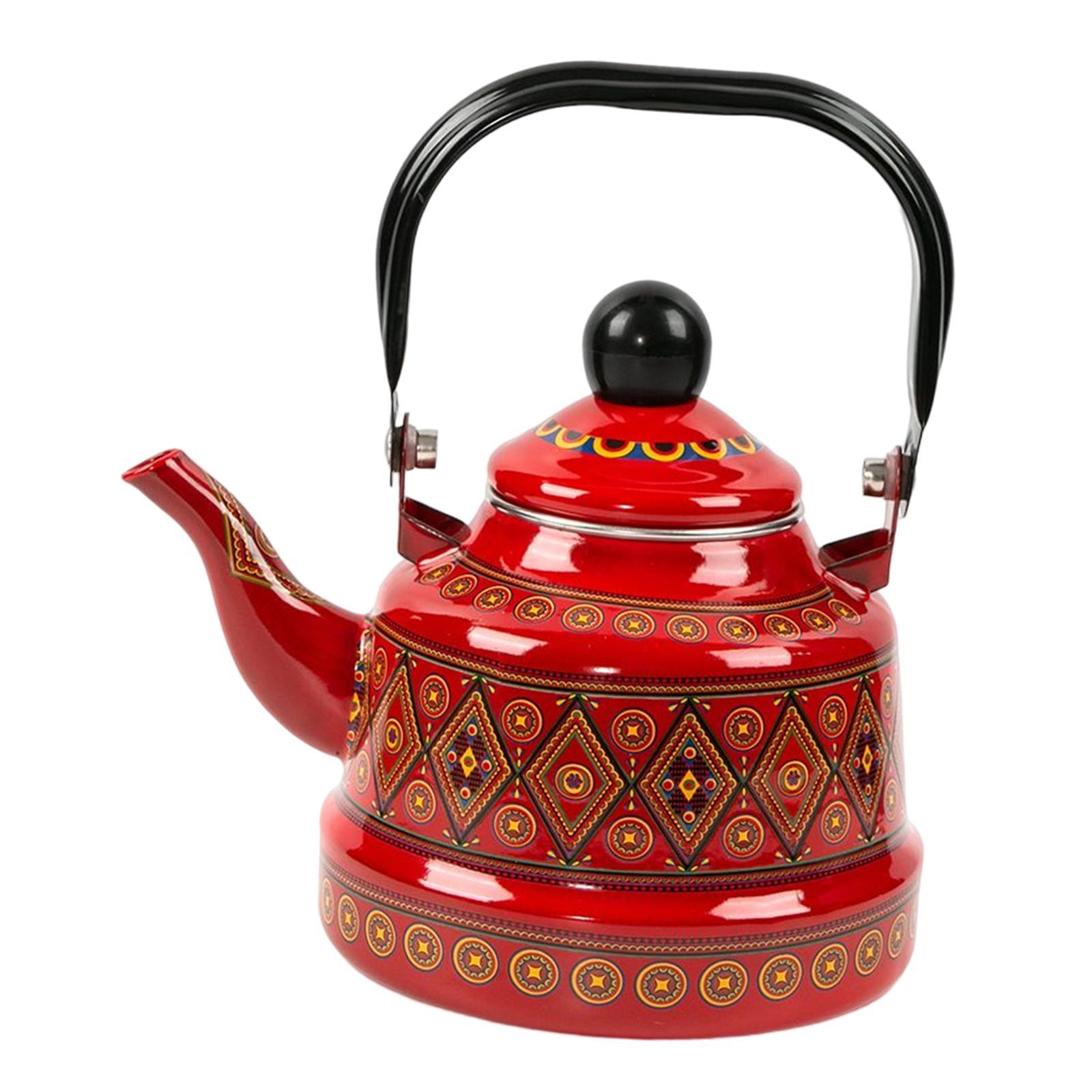 Large 2.5L Enameled Tea Kettle Tea Pot Tableware for Picnic