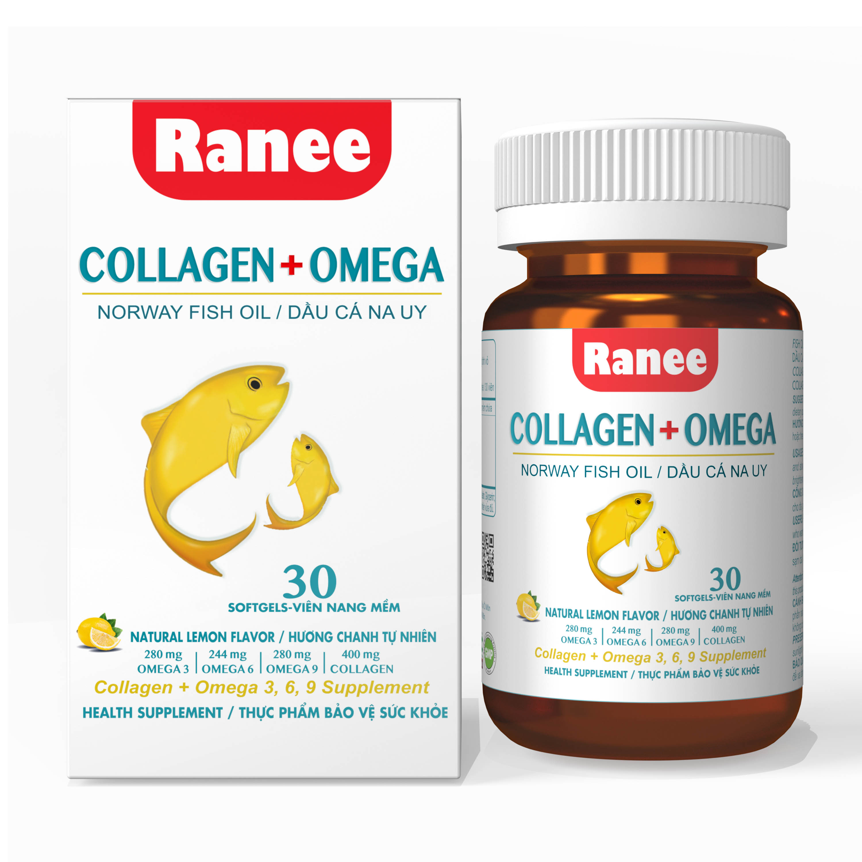 Combo 2 hộp Viên Nang Ranee Collagen + Omega