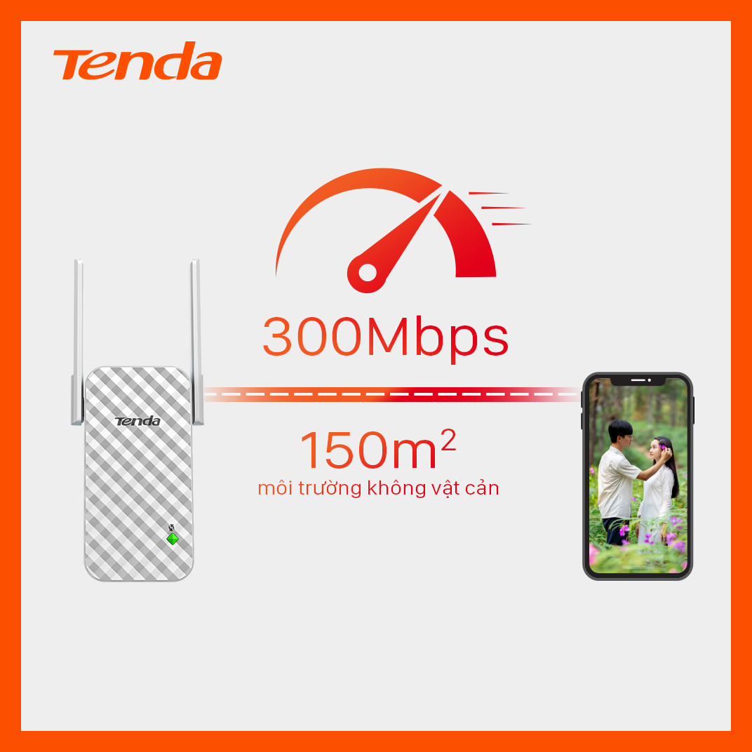 Hình ảnh Bộ kích sóng Wifi Tenda A9 Chuẩn N 300Mbps - Hàng Chính Hãng