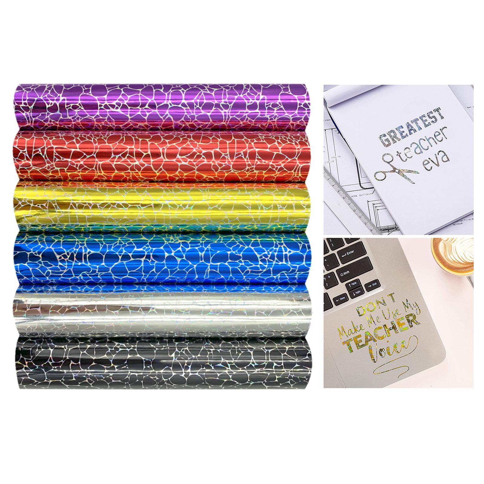 6pcs Holographic  Permanent HTV Adhesive Vinyl DIY  Letters