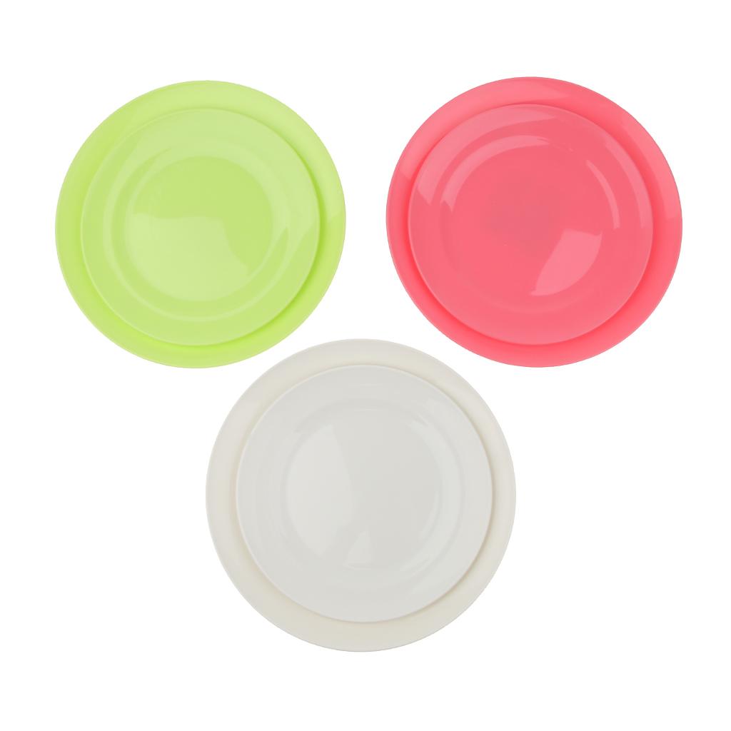 Plastic Round Food Serving Plate Dish Salad Fruits Container Tray