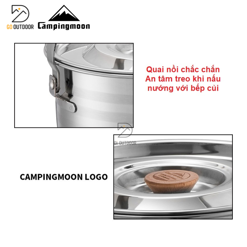 Bộ Nồi Dã Ngoại Campingmoon MC-210 Dành Cho 6 Người Thép không gỉ