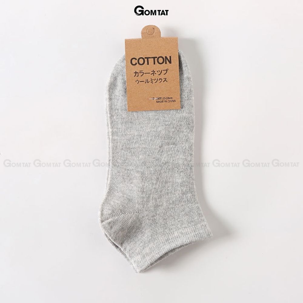 Tất cổ ngắn nam nữ trơn màu basic, vớ nam nữ cổ thấp chất liệu cotton, êm mềm thoáng mát - CB023-LE1DOI