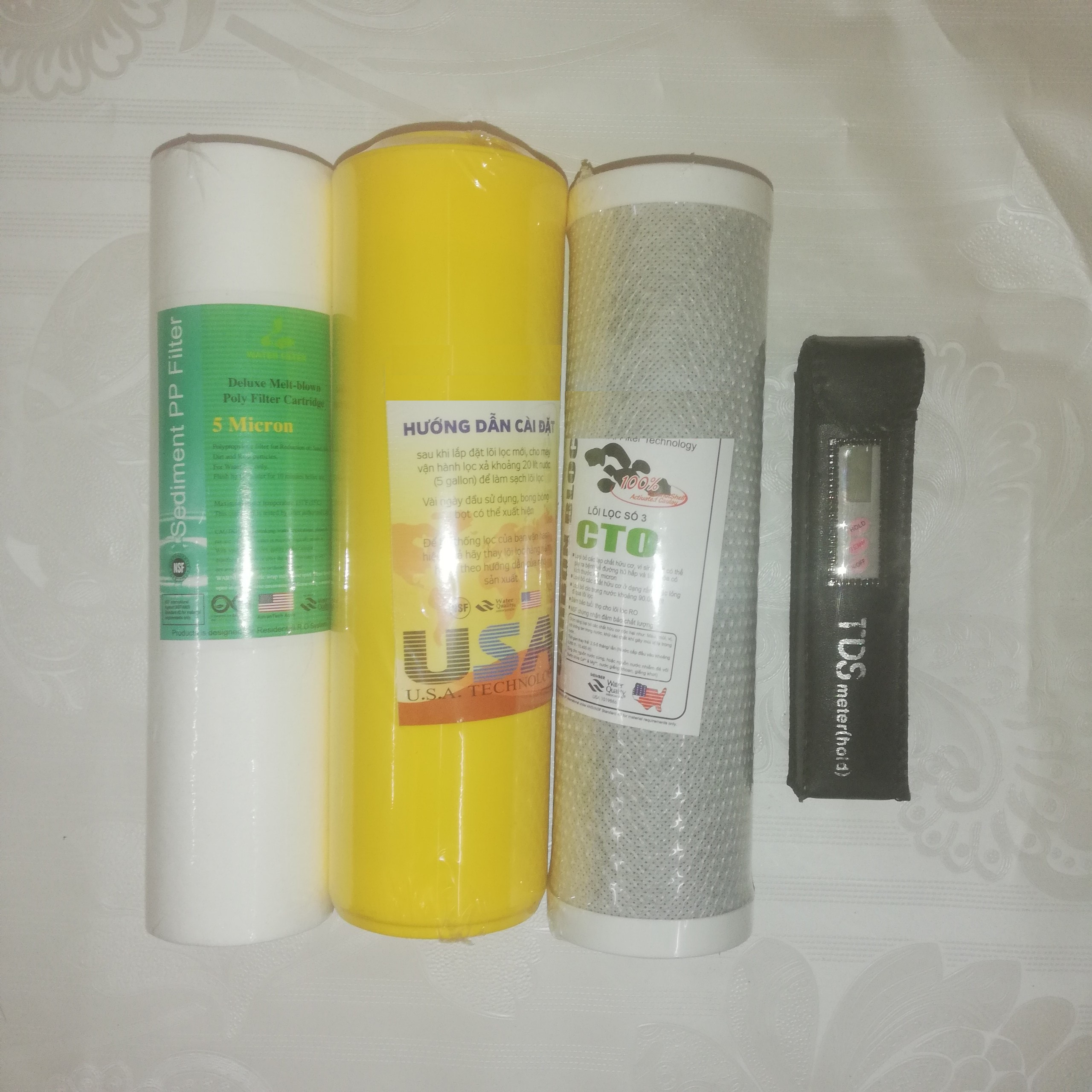 Bộ lõi lọc canxi cho máy lọc nước ro tặng kèm bút TDS - Chính hãng