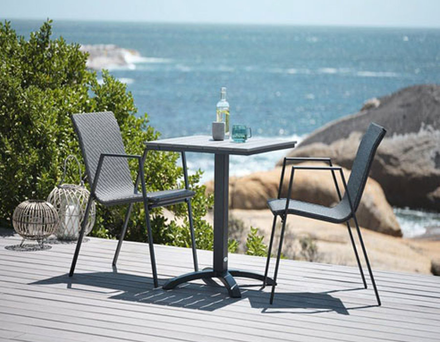 Bàn bistro | JYSK Hobro | nhôm/composite | đen/xám | R70xD70xC72cm