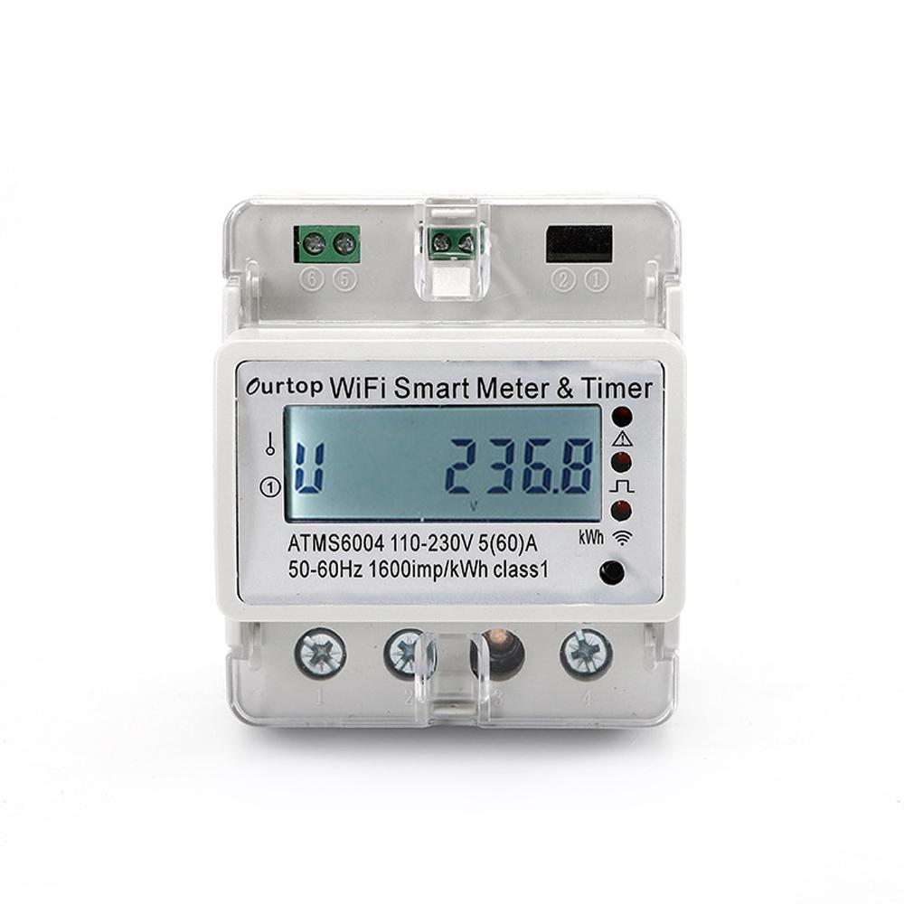 Tuya WiFi Intelligent 4P Electricity Power Meter DIN-rail Mounting Multi-energy Current Monitor Mobilephone APP Remotely Control Device