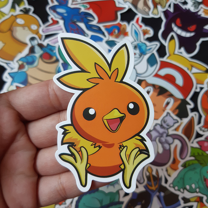 Bộ Sticker dán cao cấp chủ đề POKEMON - Dùng dán Xe, dán mũ bảo hiểm, dán Laptop