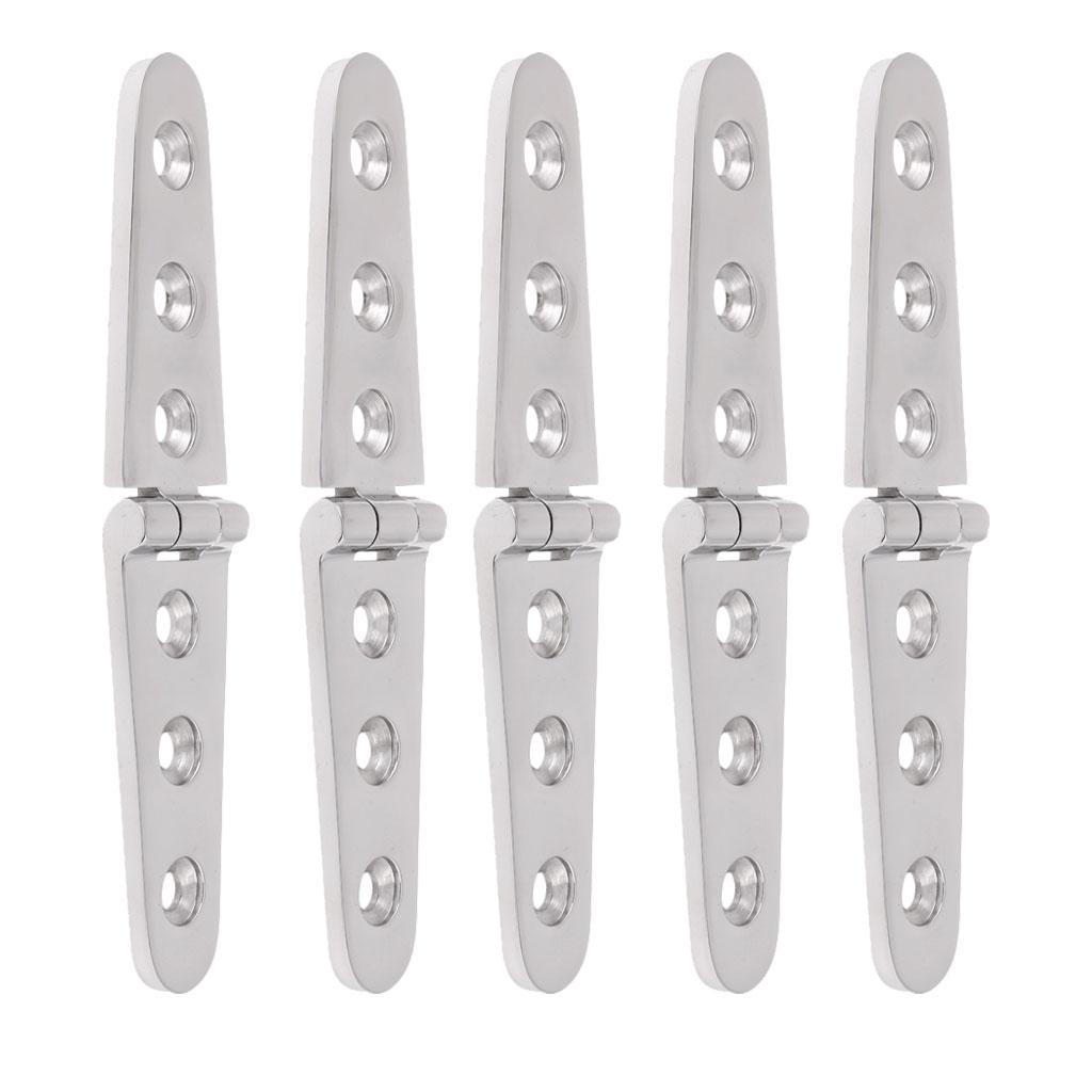 5PCS Heavy Duty 316 Stainless Steel 6" Cast Long Strap Hinge For Boat Marine