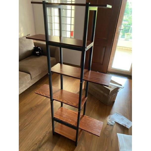 Re0510 Kệ trang trí gỗ 6 tầng khung sắt - Kệ để đồ trang trí - Kệ trưng bày - Tủ kệ trang trí