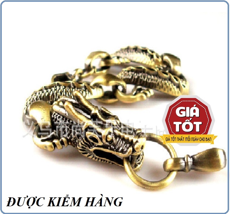Vòng tay nam Rồng hợp kim không gỉ màu đồng cổ