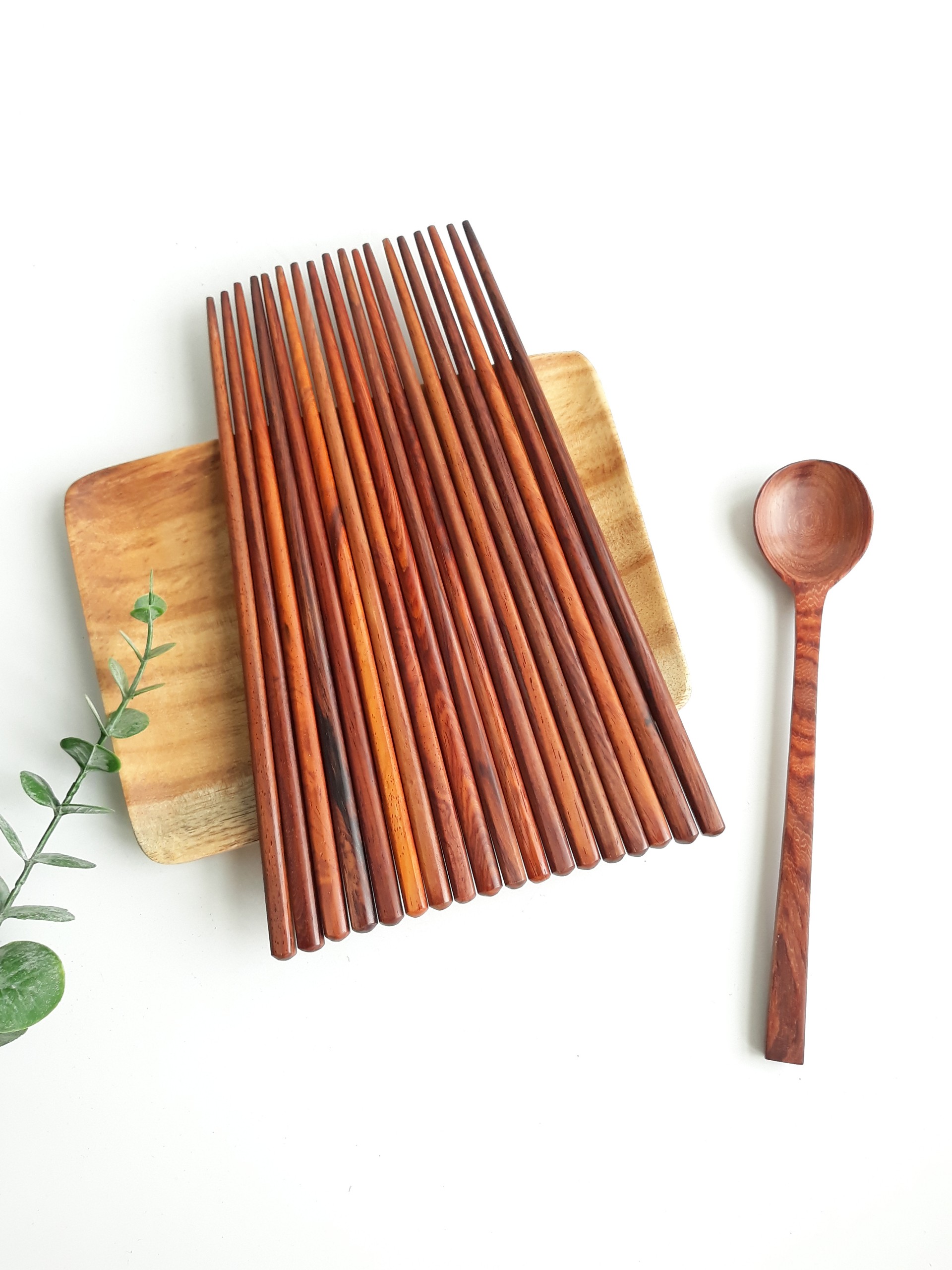 Thìa, muỗng gỗ cán dài miệng tròn 19.5 x 4 cm