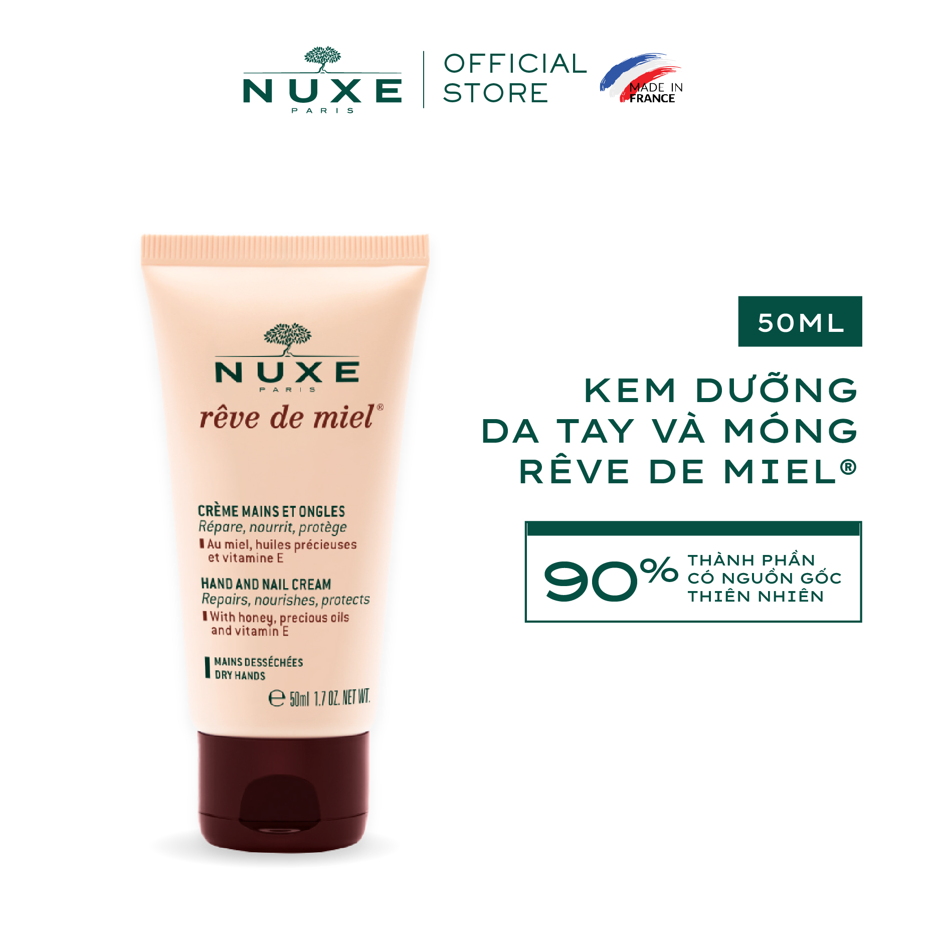 Kem dưỡng da tay và móng Nuxe Rêve de Miel® 50ml