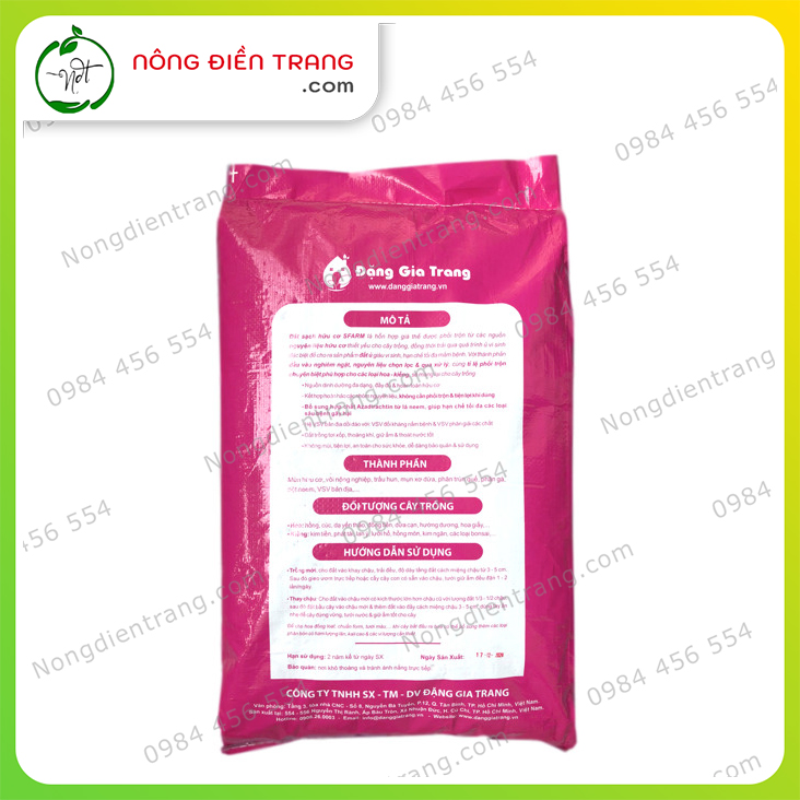 Đất Sạch Hữu Cơ SFARM Chuyên Dùng Cho Hoa Kiểng - Bao 20 dm3 - Giàu dinh dưỡng, sạch mầm bệnh VTNN Nông Điền Trang