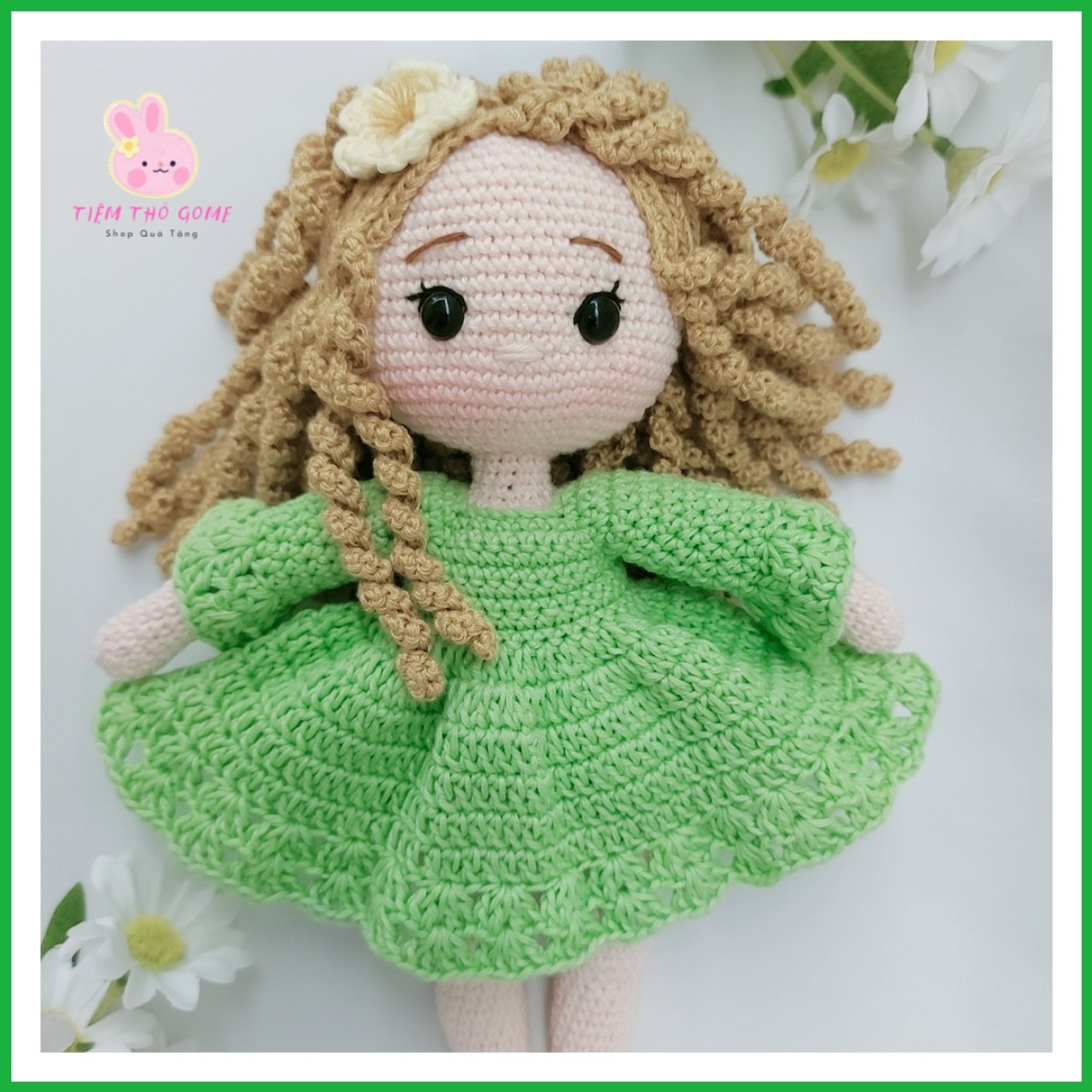 Búp bê nhồi bông, búp bê len móc handmade, búp bê Rosaline 21,  quà cho bé