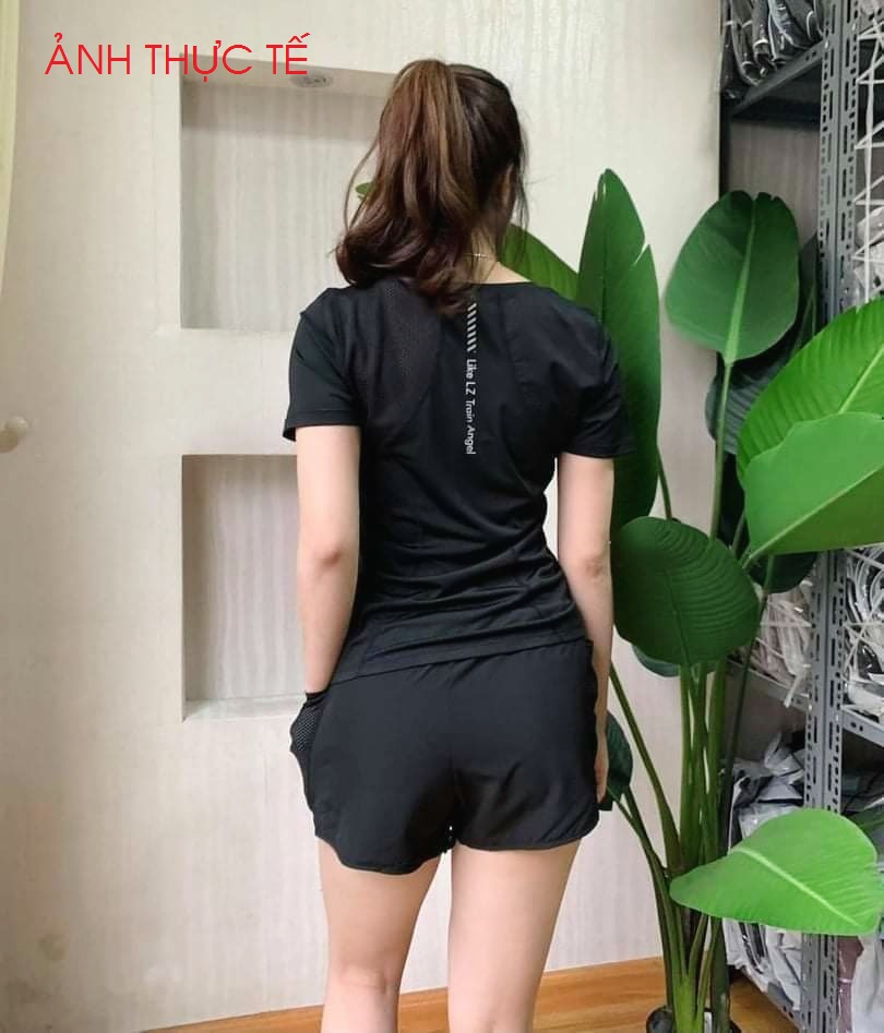 Quần áo thể thao_thun lạnh phối lưới siêu mịn mát_Quần áo tập gym, chạy bộ, du lịch