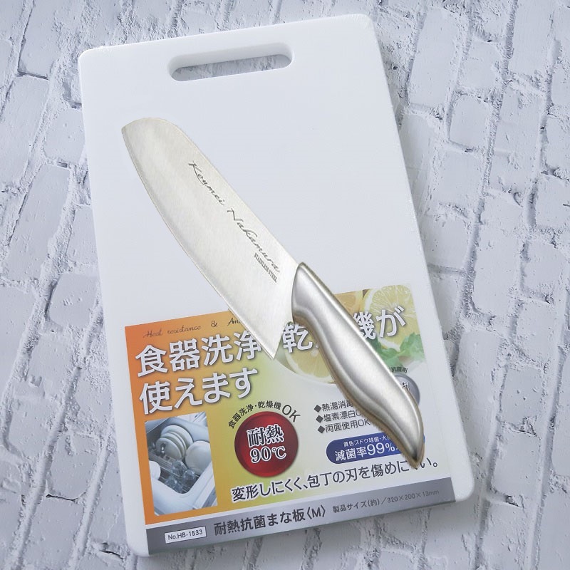 Combo dao làm bếp Nakamura + thớt kháng khuẩn phủ ion bạc 13mm - nội địa Nhật Bản