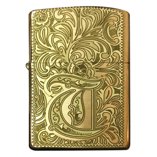 Bật Lửa Zippo 204b Khắc Chữ T Hoa Văn Venetian 5 Mặt - 204b.T.Ven