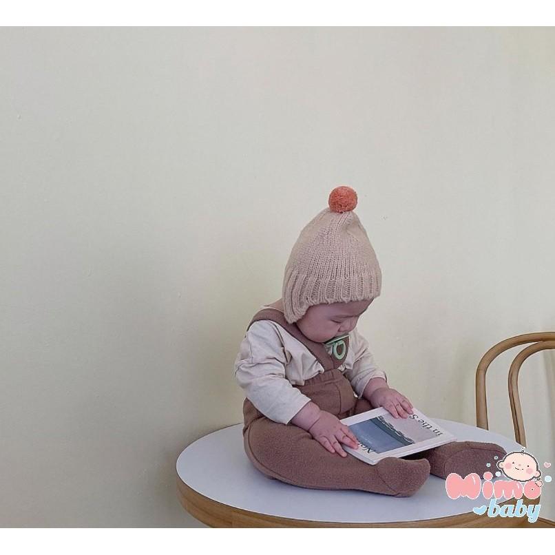 Mũ len quả bông style hàn quốc siêu cute cho bé