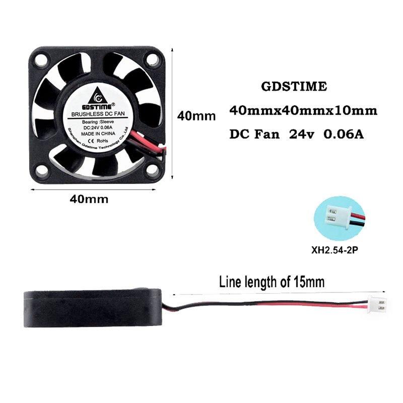 1pcs DC 24V 2Pin 4010 3D Printer Cooler Fan 4cm 40mm 40x10mm Ventilation Axial Flow Brusheless Case Cooling Fan