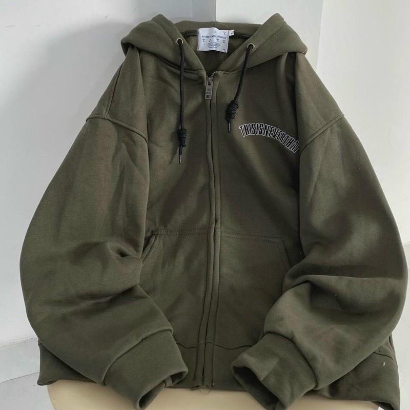 Áo Khoác Nỉ Form Rộng NEVER Unisex Nam Nữ (Ảnh Thật/Có Sẵn)  hoodie unisex form rộng nỉ nam nữ  thời trang thu đông oversize