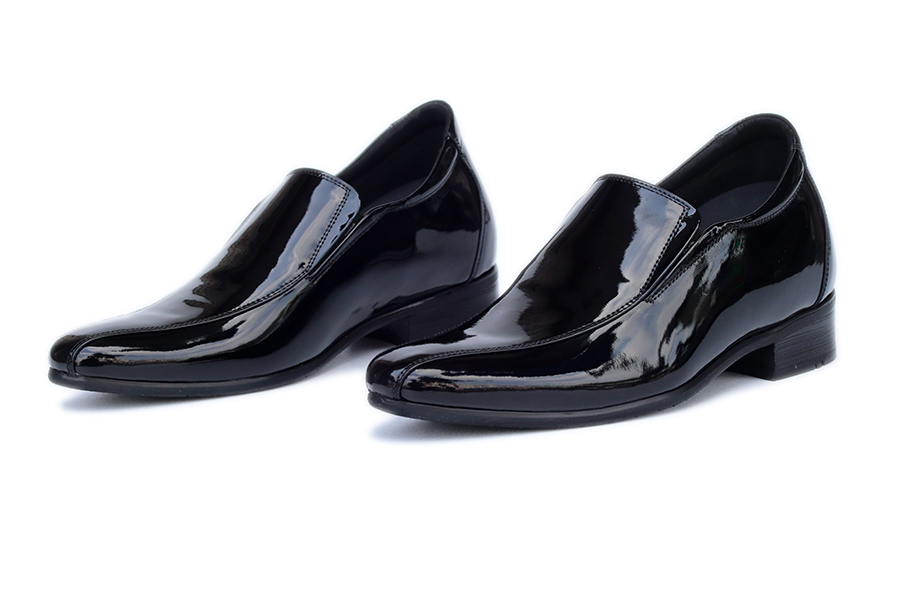 Giày Cao Nam T&TRA Tăng Cao 8Cm- S969 Đen Da Bóng - Chất Liệu Da Bò Cao Cấp, Đế Cao Su Ghép- Đế Pháp, Phần Tăng Cao Ẩn Bên Trong