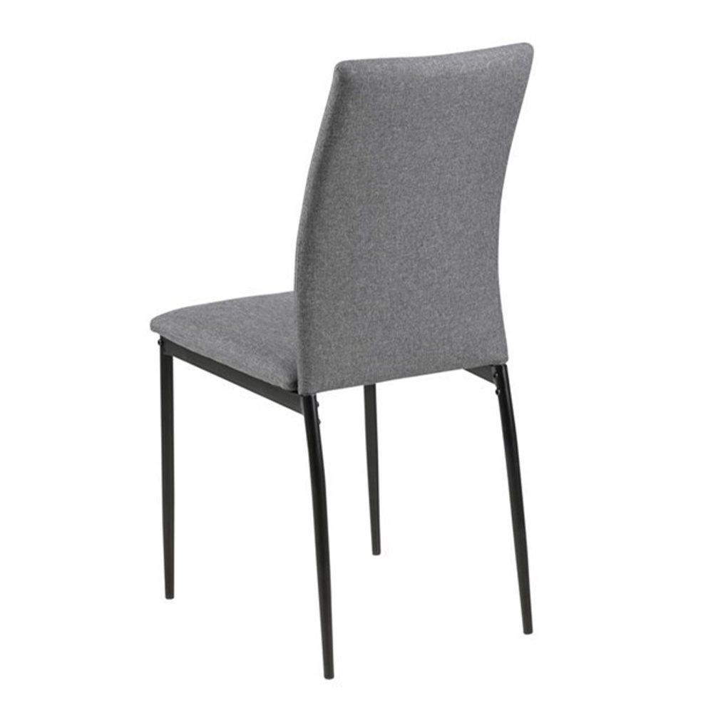 Ghế bàn ăn | JYSK Demina | đệm bọc vải polyester/Da PU | chân kim loại sơn đen | R43xC91xS53cm